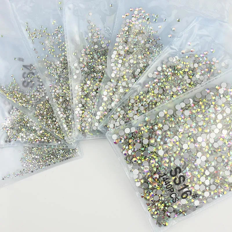 Rectangle Acrylic Rhinestones Sew-On by Yiben (17 Colors, 3 Sizes)