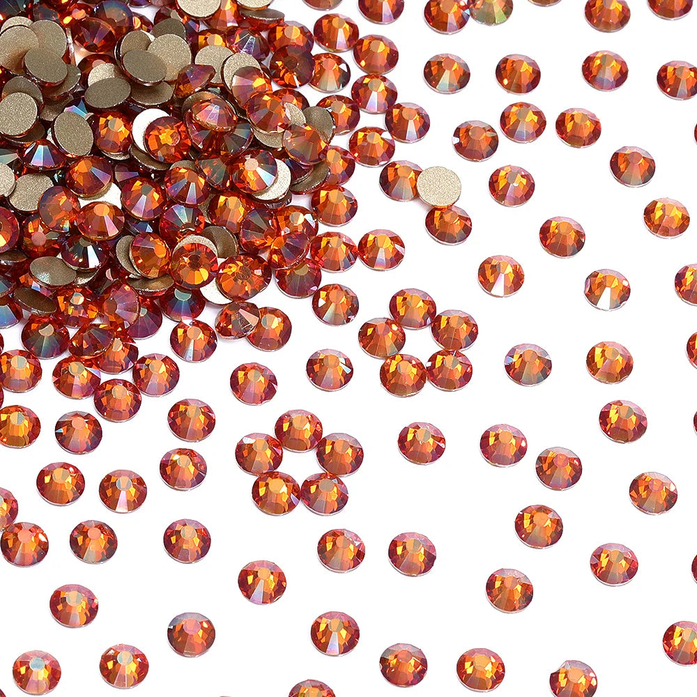 SS3-SS30 Amber Non-Hotfix Flatbase Rhinestones by Yiben