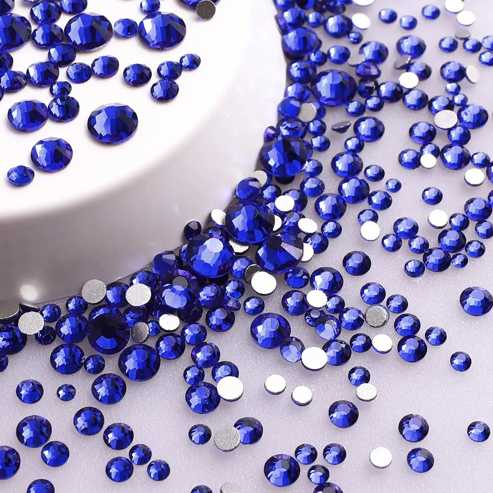 SS3-SS20 Mix Size Gold Flatback Non-Hotfix Rhinestones by Yiben (33 Colors)