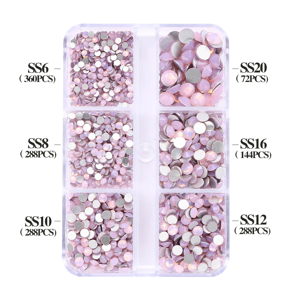 SS6-SS20 Mix Size Boxed Non-Hotfix Rhinestones by Yiben (33 Colors)
