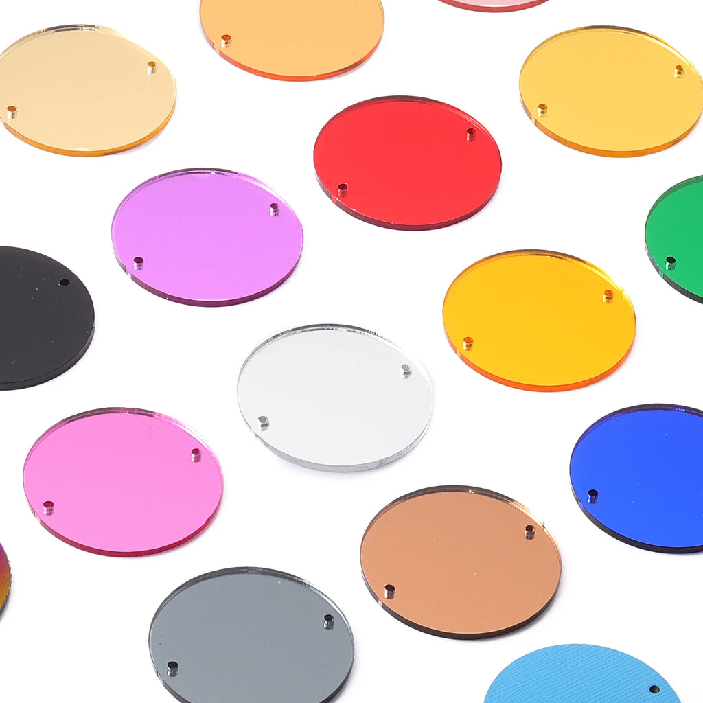 Round Flatbase Mirror Sewing Rhinestones 50Pcs Acrylic Sew On Stones by Yiben