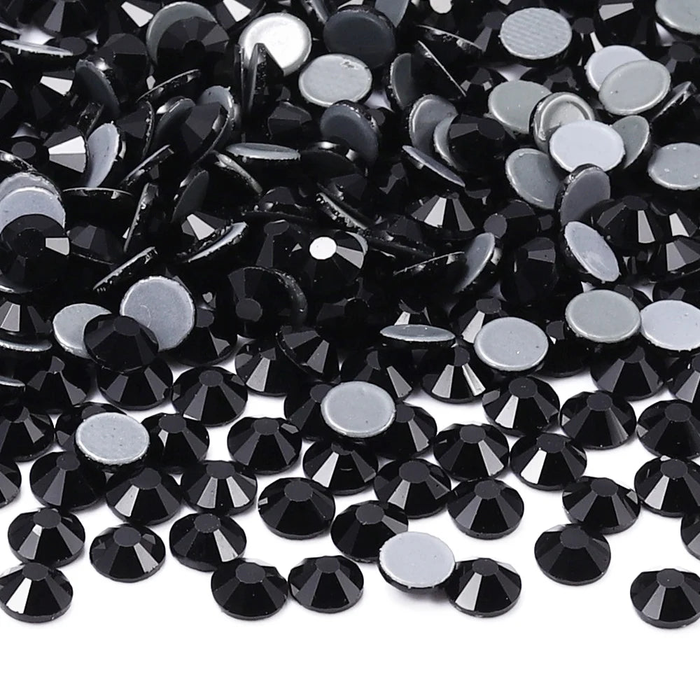 SS6-SS30 Black Glass Hotfix Rhinestones by Yiben