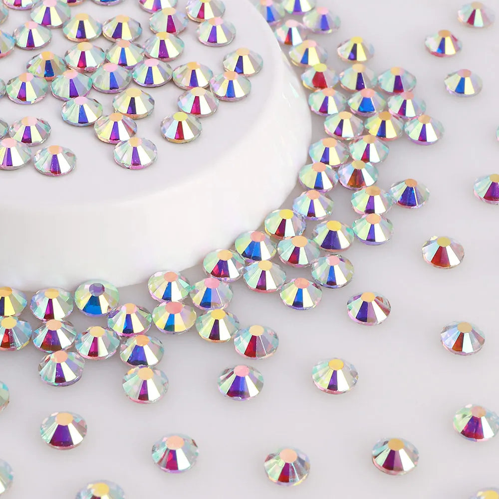Glass Hotfix Rhinestones AB Series SS12-SS20 (30 Colors) by Yiben