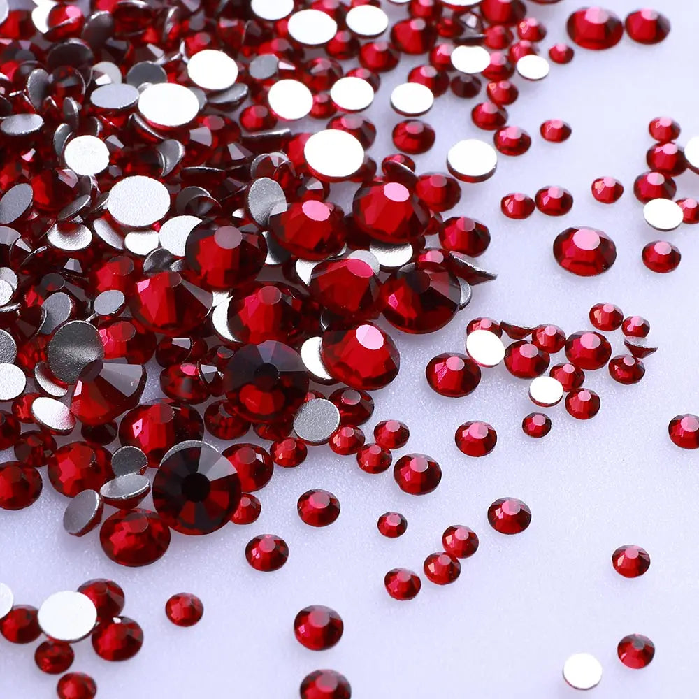 3000Pcs Mix Size Flatbase Glass Rhinestones Non Hotfix Crystal by Yiben