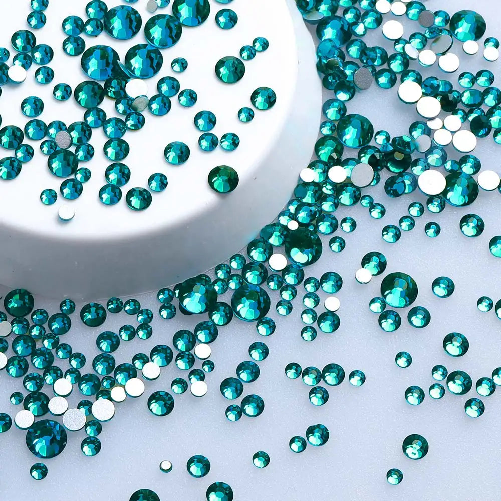 SS3-SS20 Mix Size Gold Flatback Non-Hotfix Rhinestones by Yiben (33 Colors)