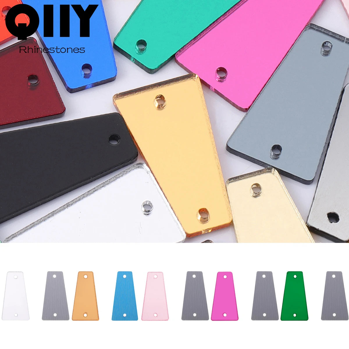 Trapezoid Mirror Sewing Rhinestones 50Pcs Collection 1 by Yiben