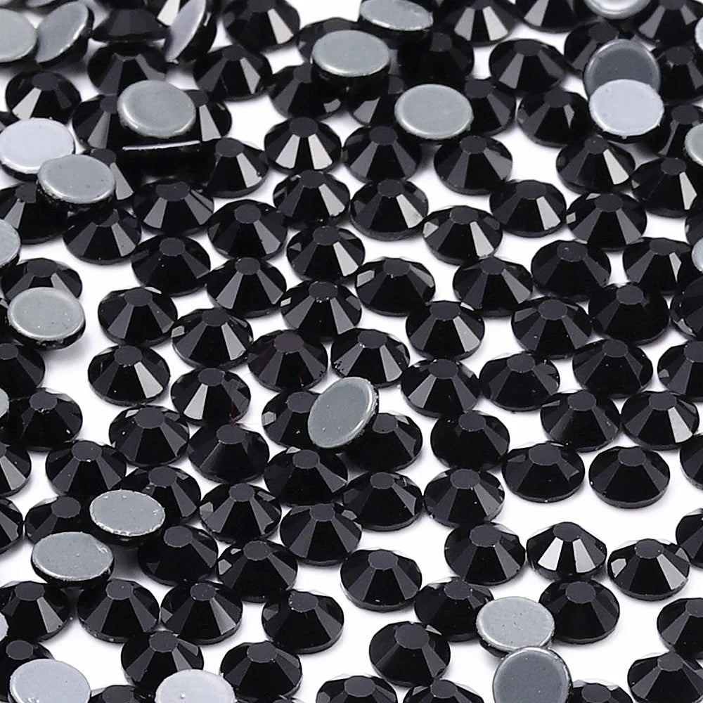SS6-SS30 Black Glass Hotfix Rhinestones by Yiben