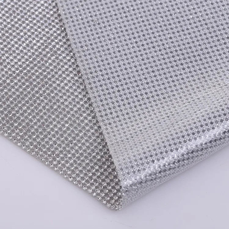 Self-Adhesive Rhinestone Mesh Sheet 45x120cm by Yiben (4 Options)
