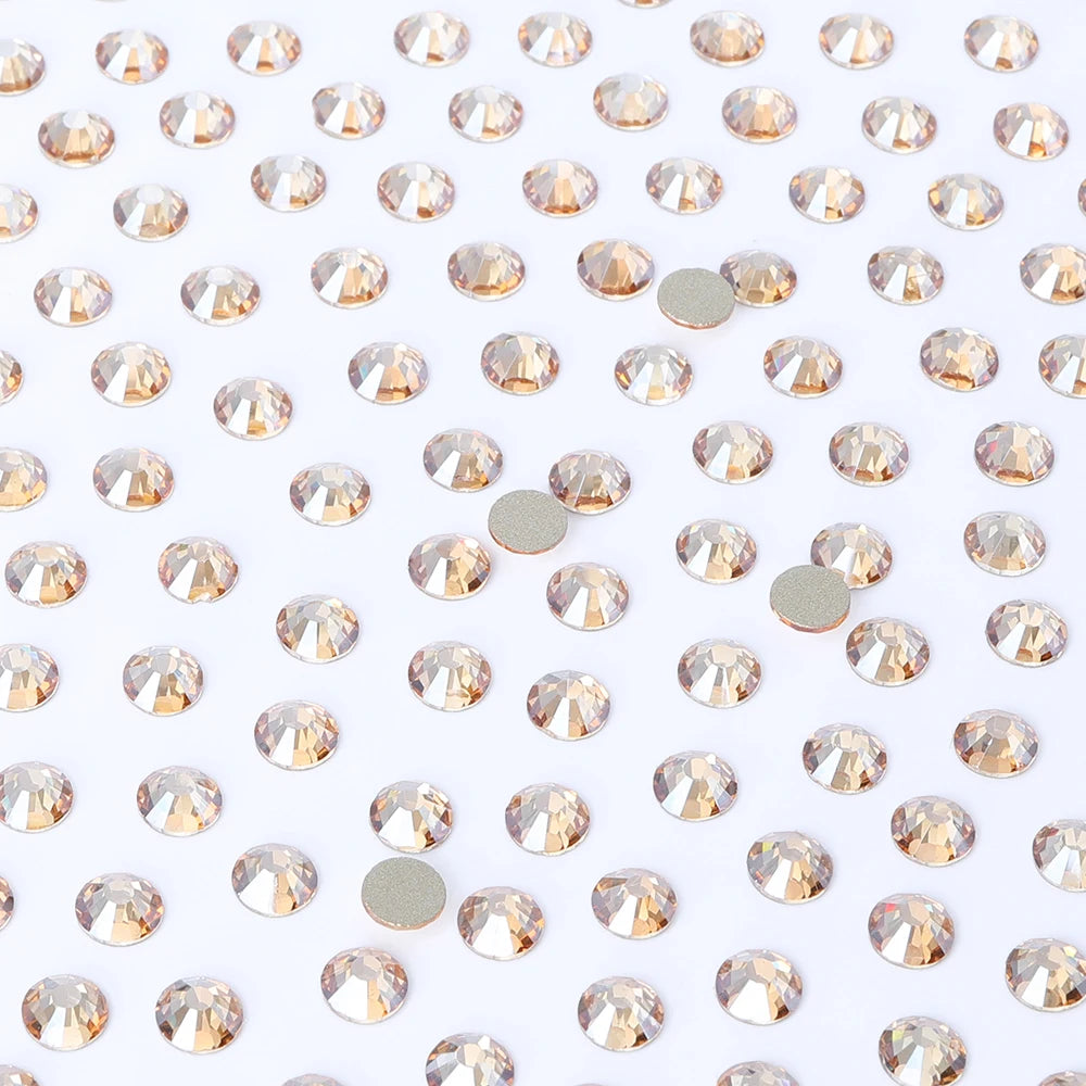 SS3-SS50 Golden Shadow Glass Non Hotfix Rhinestone by Yiben (13 Sizes)