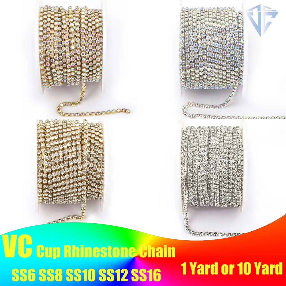 Rectangle Acrylic Rhinestones Sew-On by Yiben (17 Colors, 3 Sizes)
