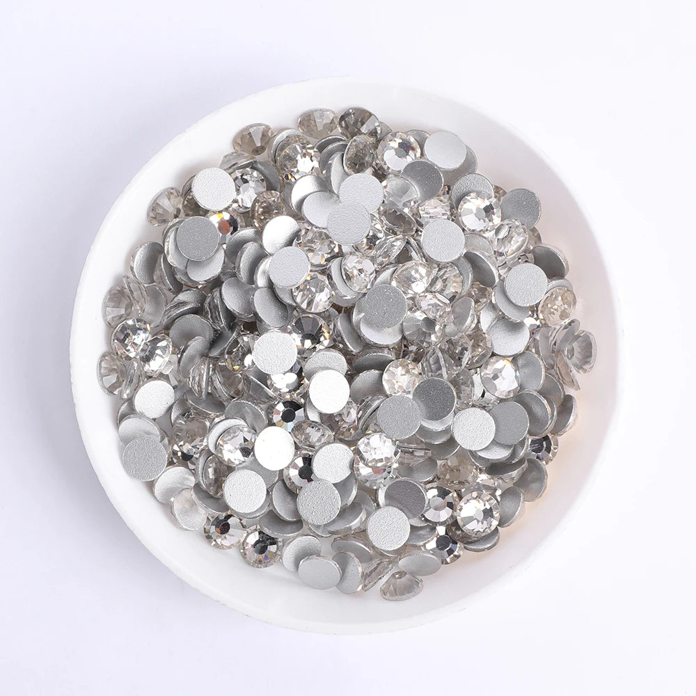 White Clear Glass Rhinestones SS3-SS60 All Sizes Non Hotfix Crystal by Yiben