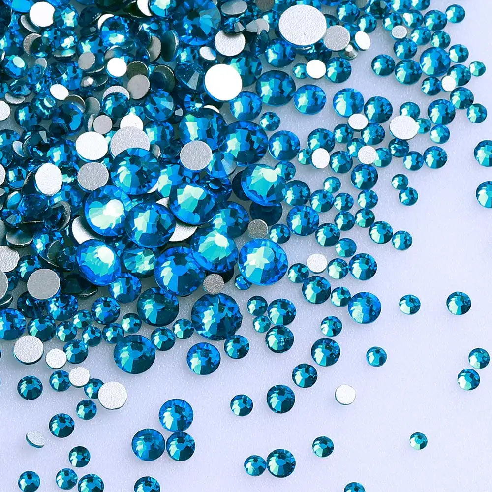 SS3-SS20 Mix Size Gold Flatback Non-Hotfix Rhinestones by Yiben (33 Colors)
