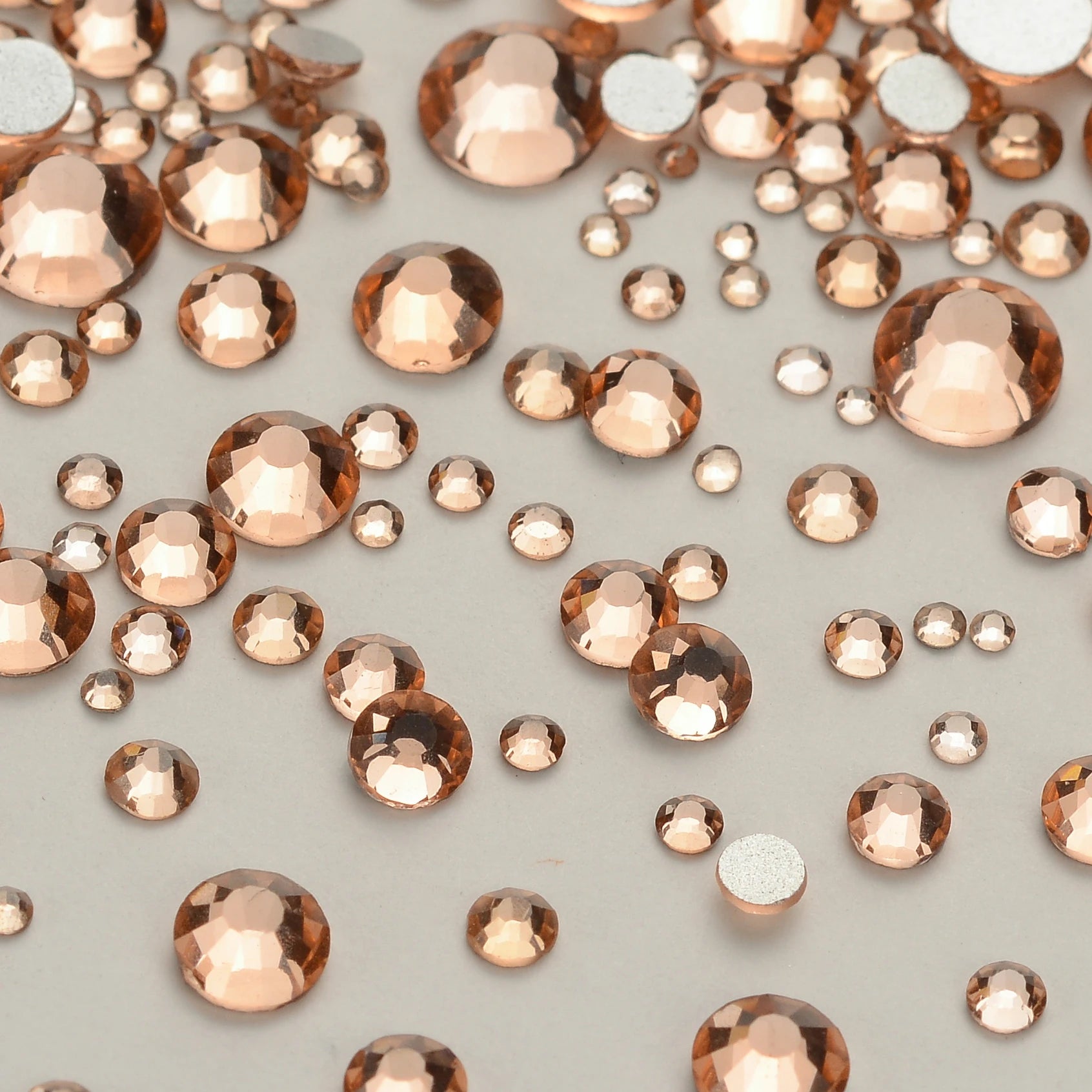 SS3-SS20 Mix Size Gold Flatback Non-Hotfix Rhinestones by Yiben (33 Colors)