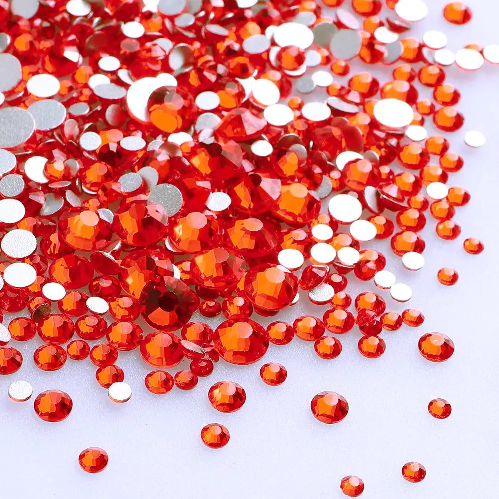 SS3-SS20 Mix Size Gold Flatback Non-Hotfix Rhinestones by Yiben (33 Colors)