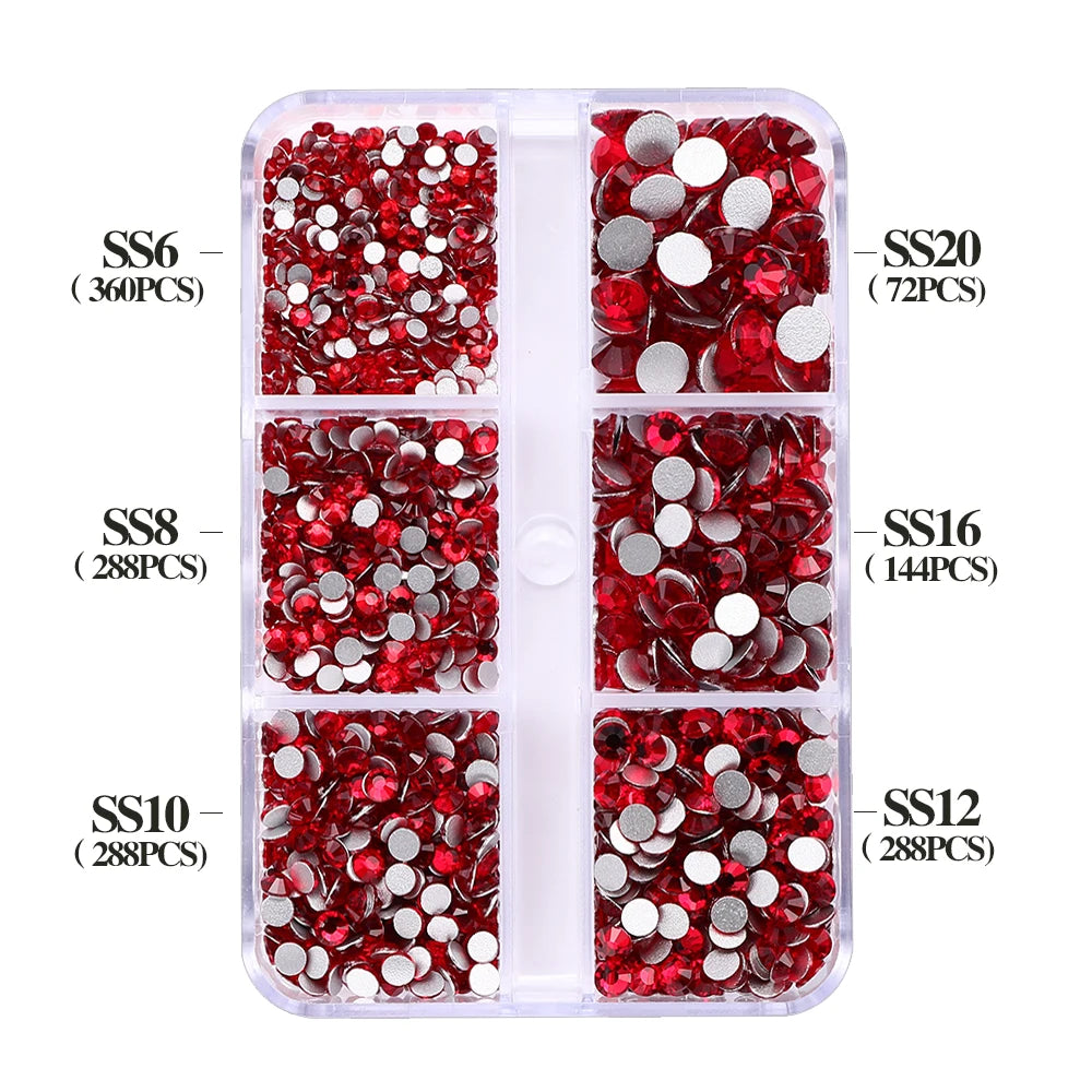 SS6-SS20 Mix Size Boxed Non-Hotfix Rhinestones by Yiben (33 Colors)