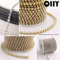 SS6-SS28 Glitter Rhinestone Cup Chain by Yiben (Silver/Gold Base)