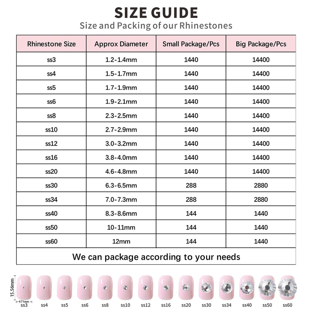 Red Series Silver Bottom Non Hotfix Round Rhinestones (SS3-SS60) by Yiben