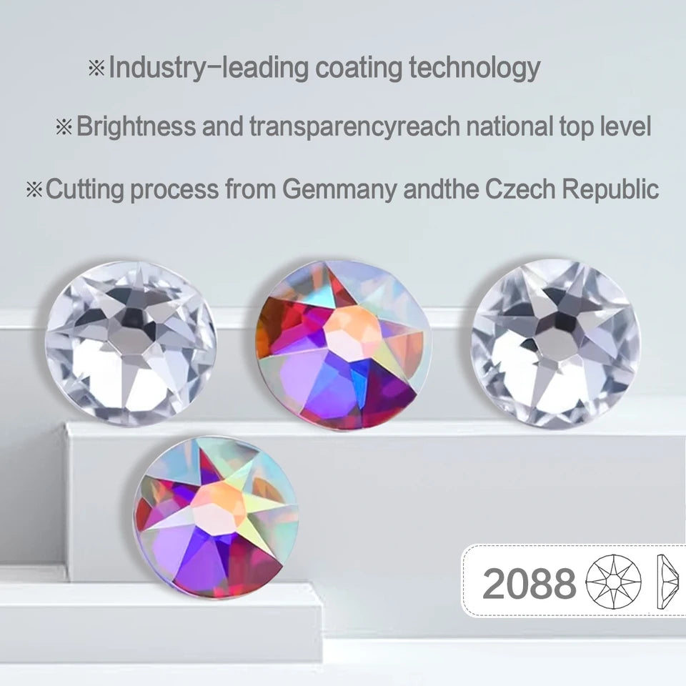 2088 Hot Fix Glass Rhinestones SS16-SS30 (31 Colors) by Yiben