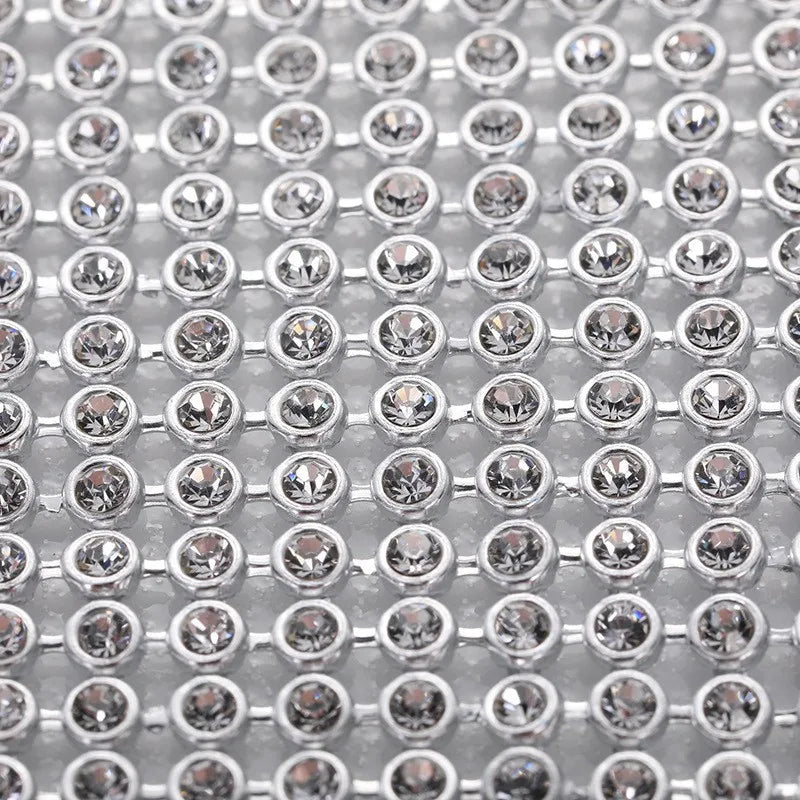 Self-Adhesive Rhinestone Mesh Sheet 45x120cm by Yiben (4 Options)