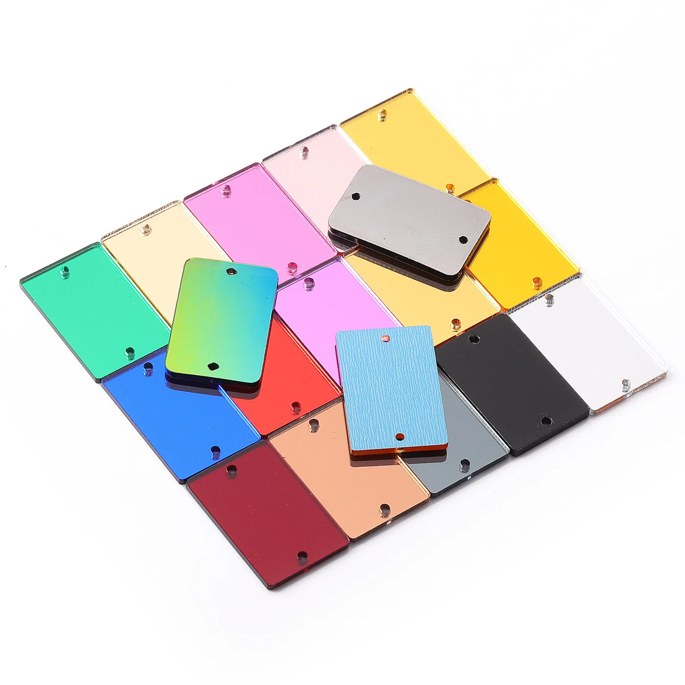 Rectangle Acrylic Rhinestones Sew-On by Yiben (17 Colors, 3 Sizes)
