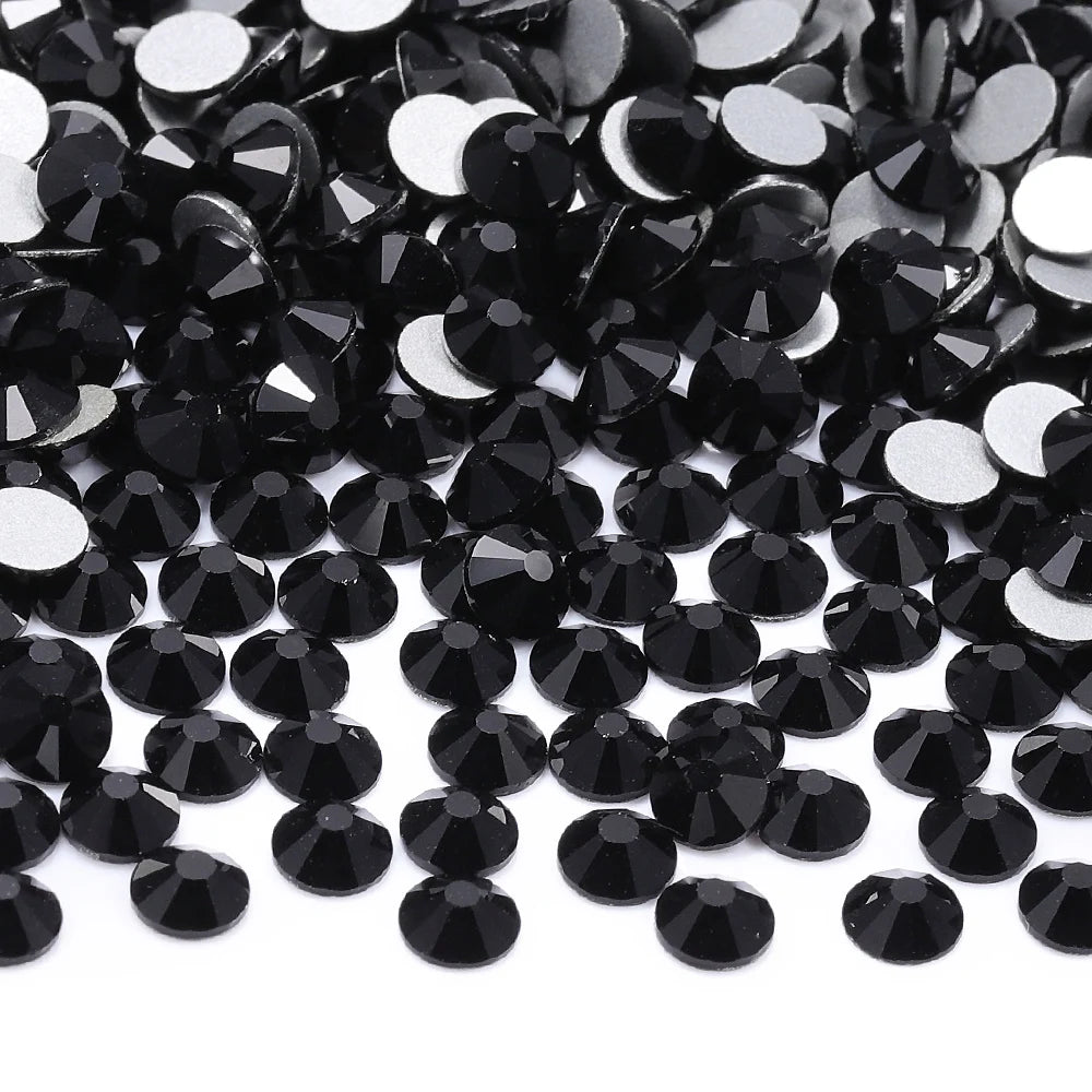 1440Pcs Glitter Glass Round Non Hotfix Rhinestones (SS12-SS20) by Yiben