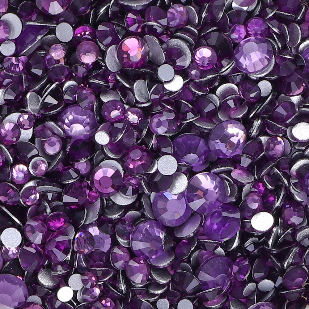 SS3-SS20 Mix Size Gold Flatback Non-Hotfix Rhinestones by Yiben (33 Colors)