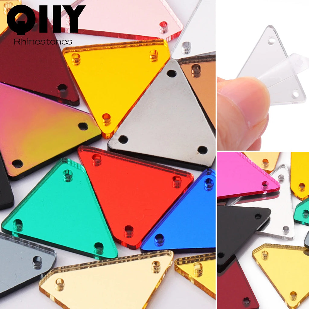 17x21mm Scalene Triangle Sewing Rhinestones 50Pcs (17 Colors) by Yiben