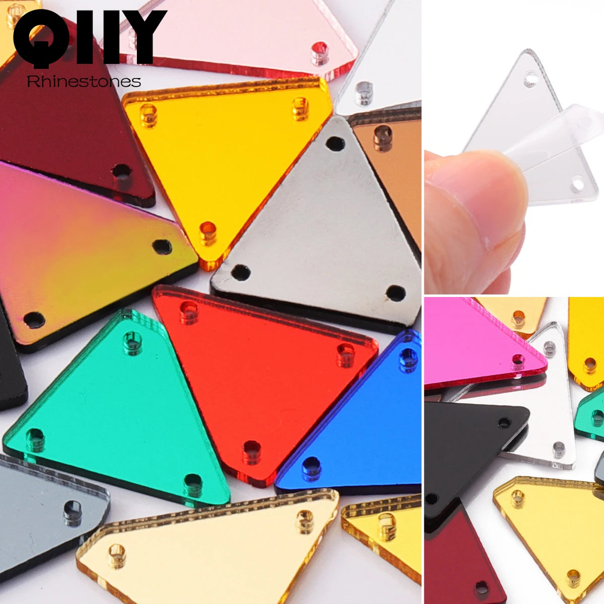 17x21mm Scalene Triangle Sewing Rhinestones 50Pcs (17 Colors) by Yiben
