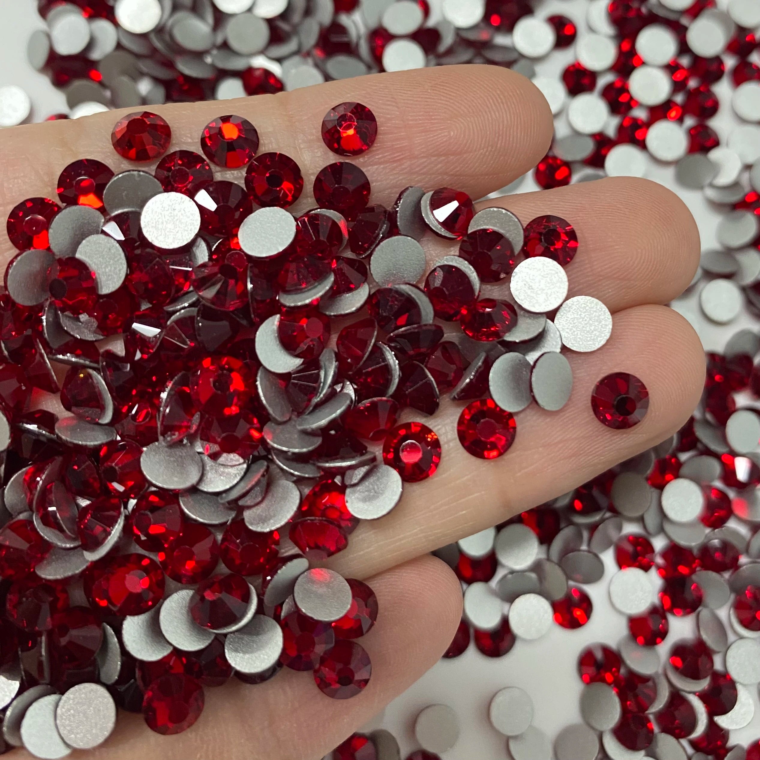 Red Series Glass Non Hotfix Rhinestones SS6-SS60 (Orange, Siam, Dark Siam) by Yiben