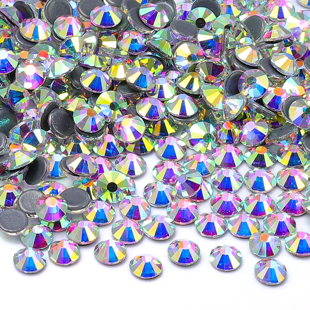 White Hotfix Rhinestones Glass SS3-SS50 by Yiben (2 Colors)