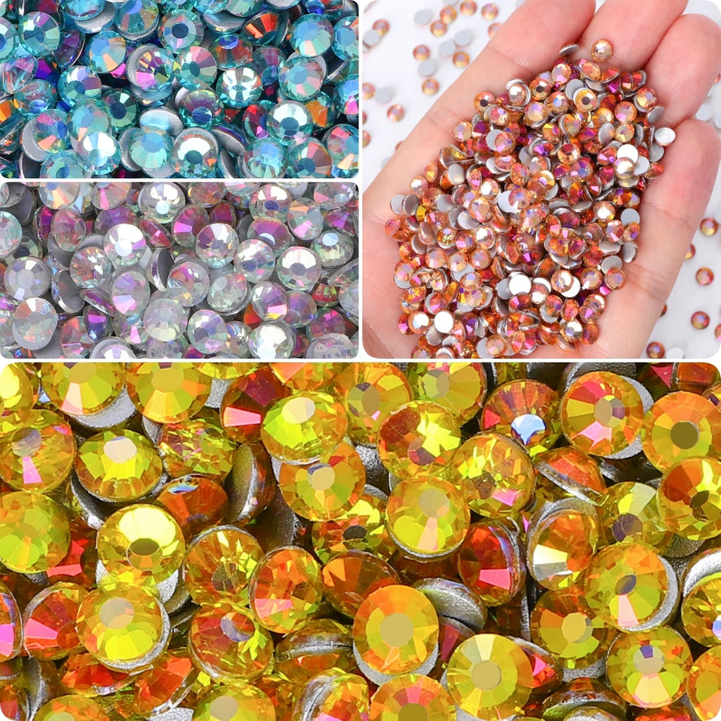 SS6-SS30 Flatback Crystal Round Rhinestones by Yiben (7 Colors)