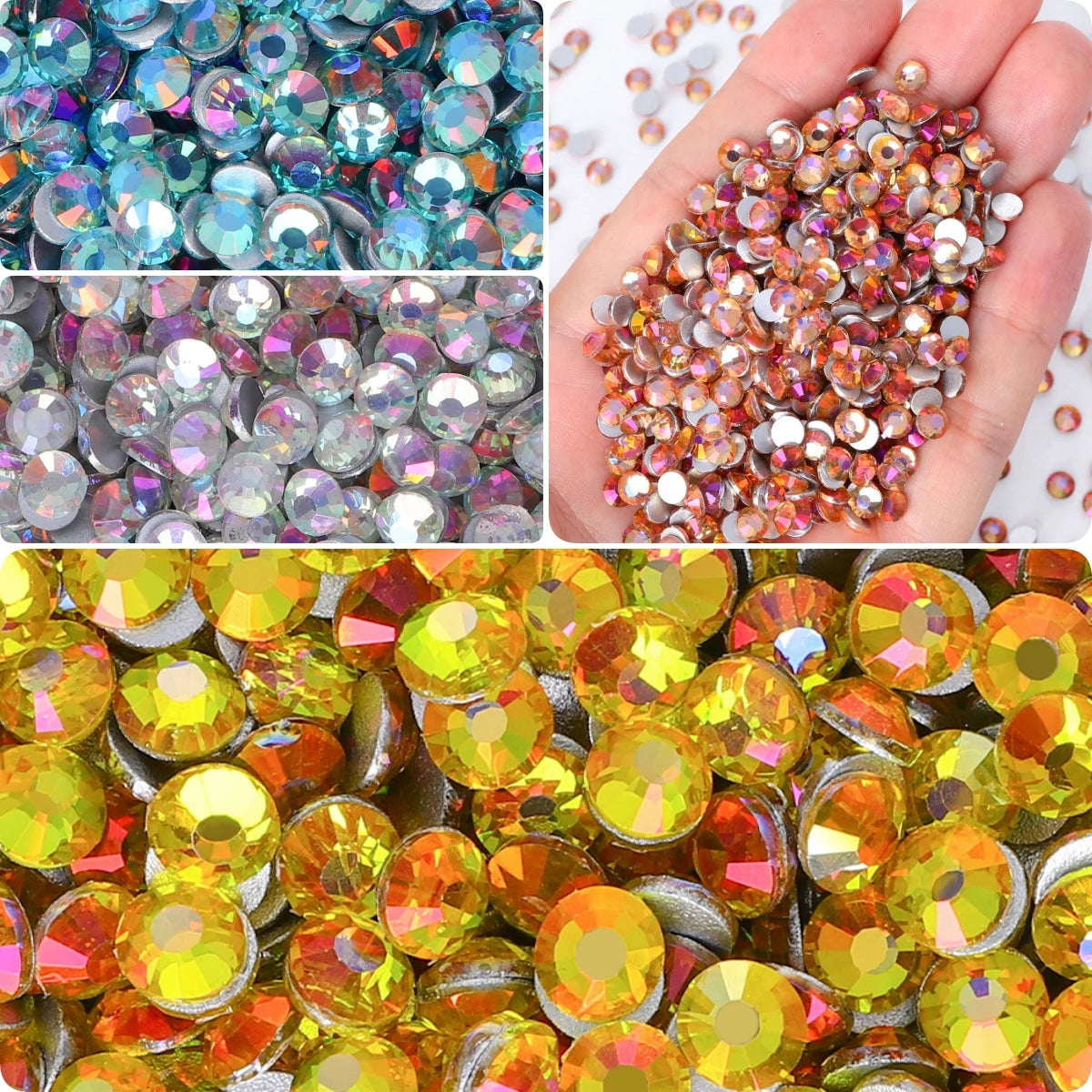 SS6-SS30 Flatback Crystal Round Rhinestones by Yiben (7 Colors)