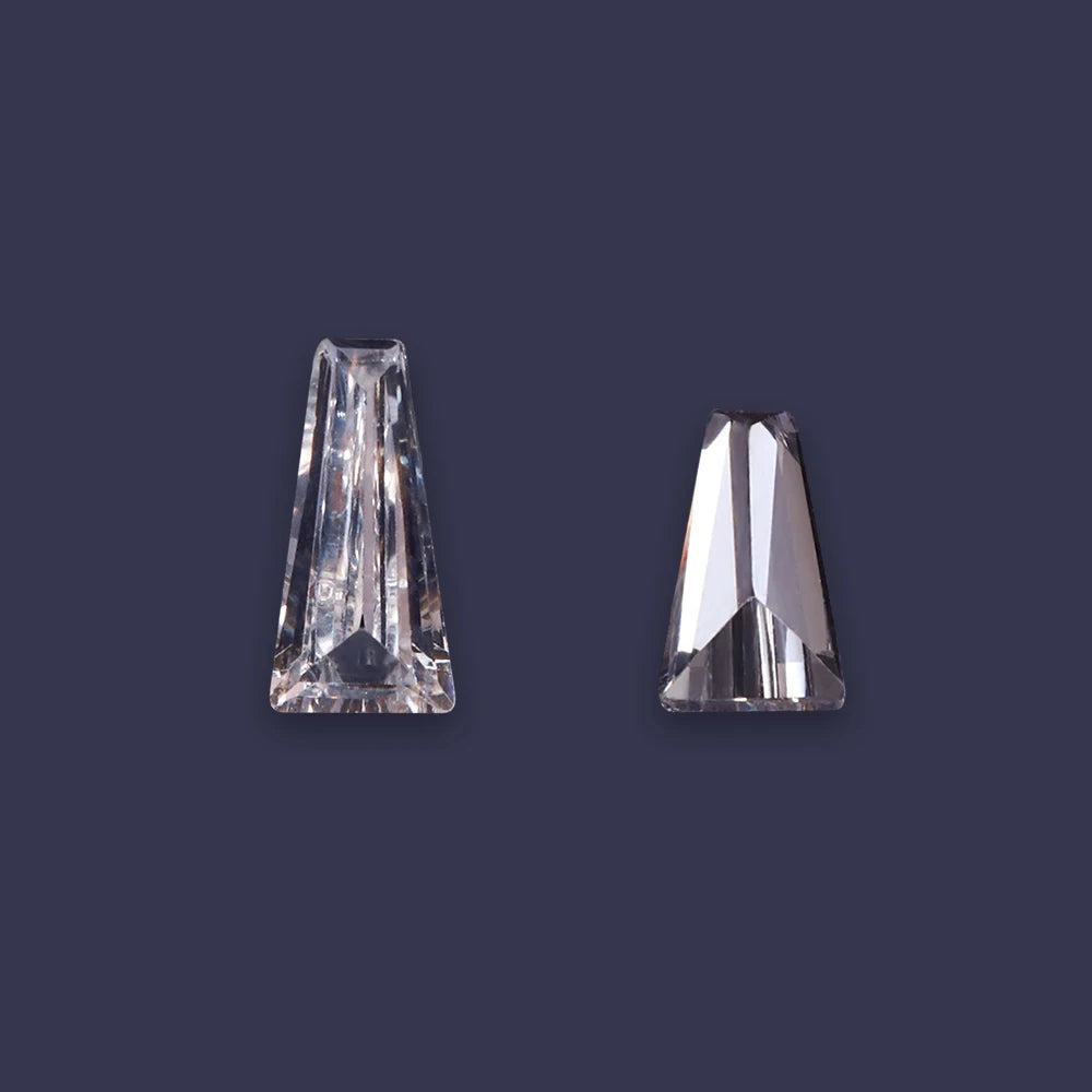 Trapezoid Cubic Zirconia Stones Pointed Bottom 100Pcs Crystal by Yiben