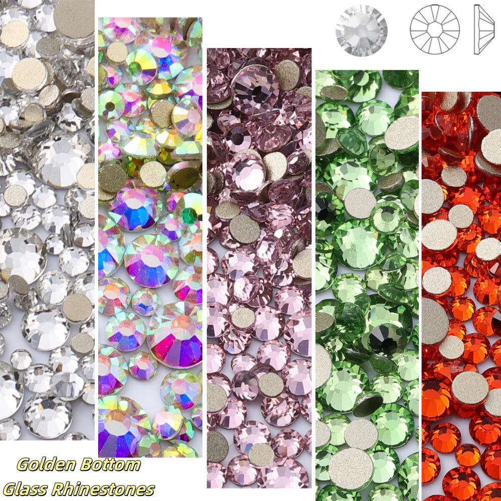 Golden Bottom Non Hotfix Rhinestones SS3-SS20 (46 Colors) by Yiben
