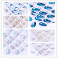 Drop Single Hole Pointed Back Glass Rhinestone 12x24mm 15 Colors by Yiben