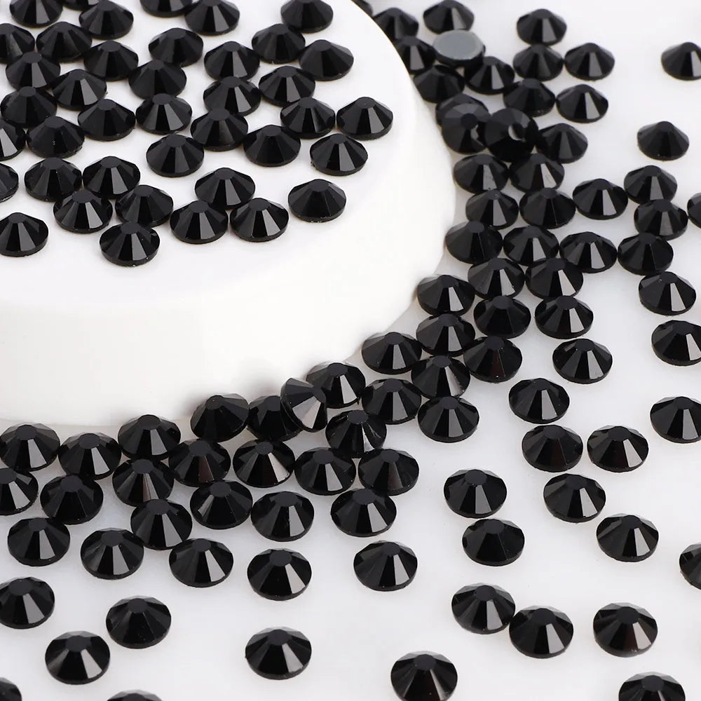 SS6-SS30 Black Glass Hotfix Rhinestones by Yiben