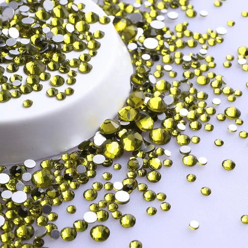 3000Pcs Mix Size Flatbase Glass Rhinestones Non Hotfix Crystal by Yiben