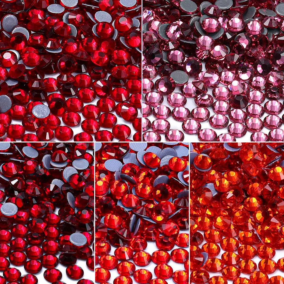 Rectangle Acrylic Rhinestones Sew-On by Yiben (17 Colors, 3 Sizes)