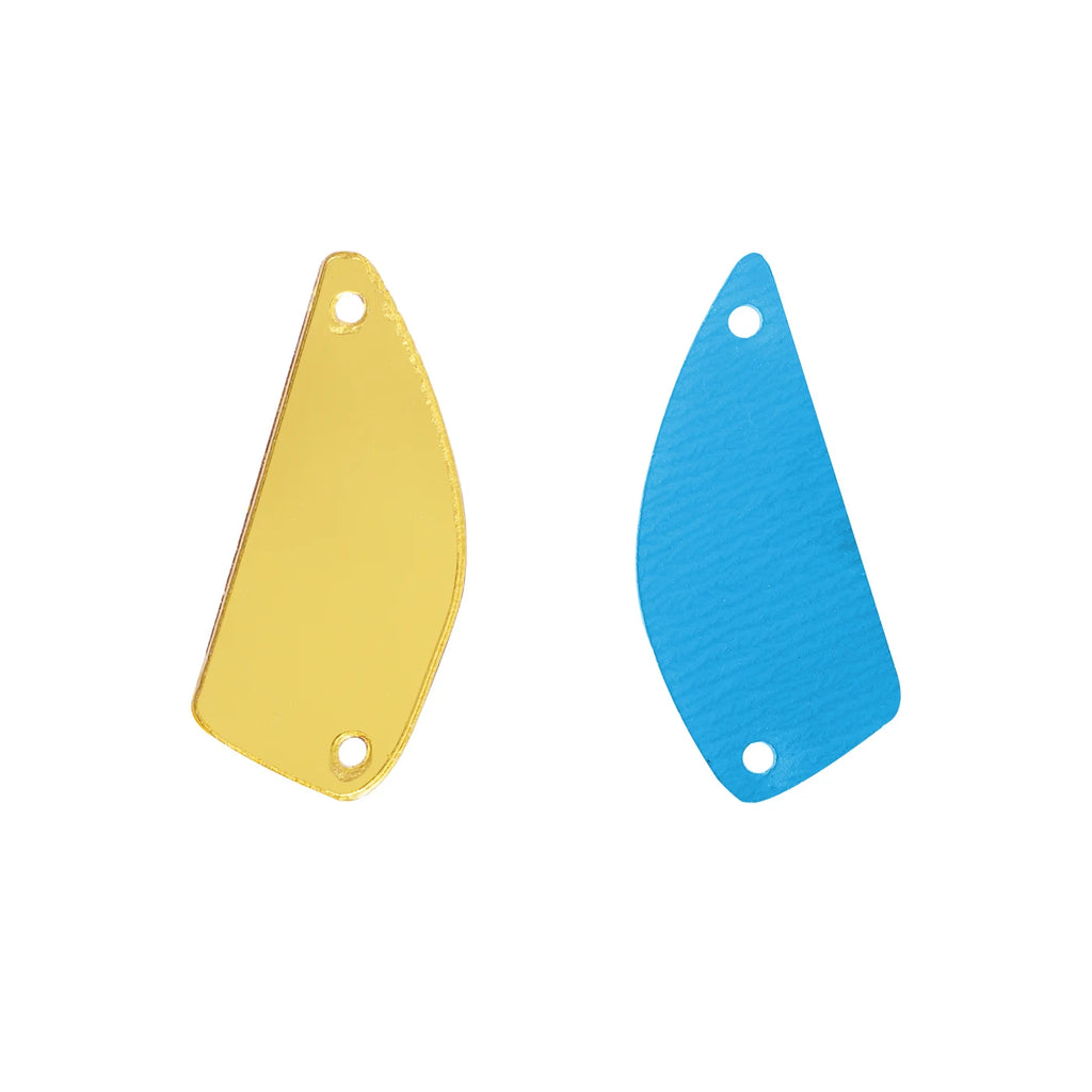 Fan Shaped Acrylic Rhinestones Sew-On by Yiben (17 Colors, 11x25mm)