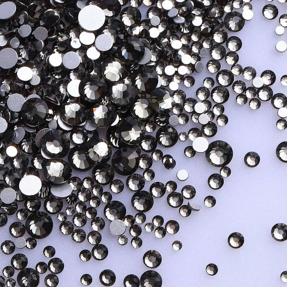 SS3-SS20 Mix Size Gold Flatback Non-Hotfix Rhinestones by Yiben (33 Colors)