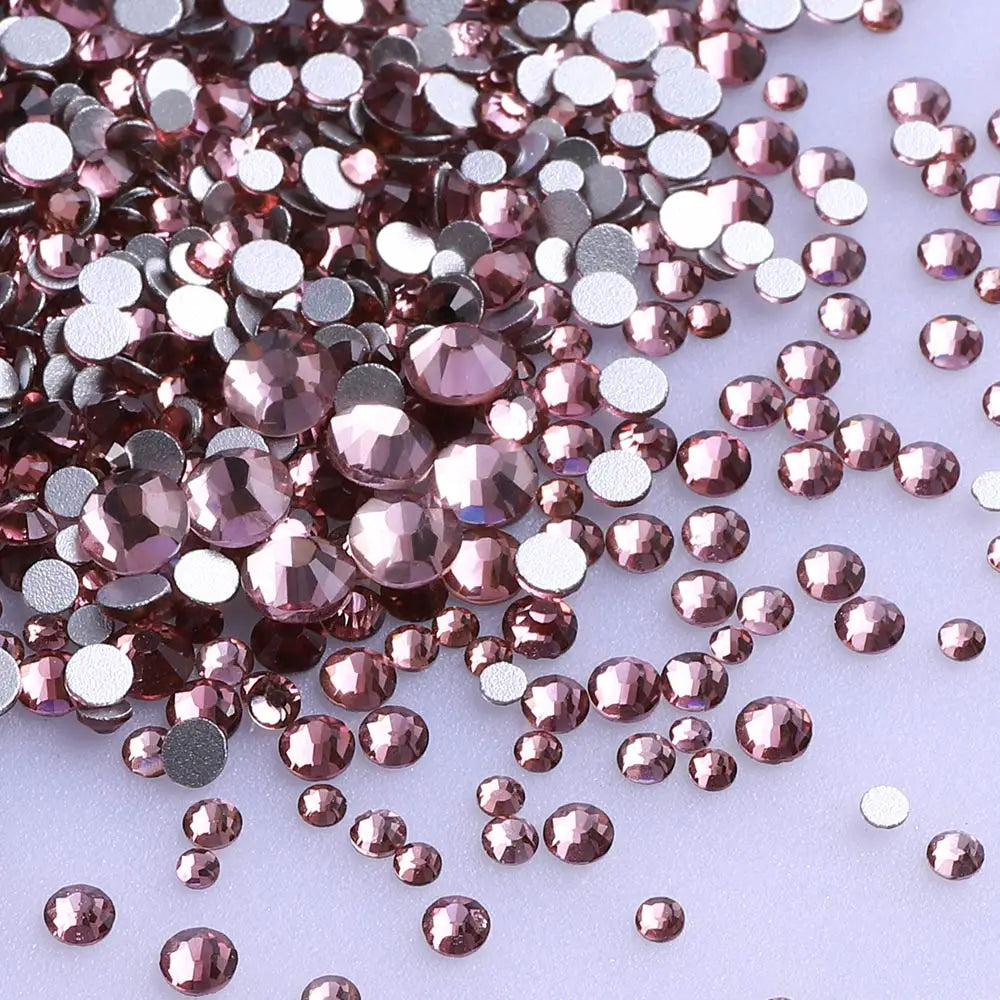 SS3-SS20 Mix Size Gold Flatback Non-Hotfix Rhinestones by Yiben (33 Colors)