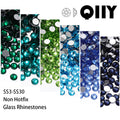 Green/Blue-Based Glass Non Hotfix Rhinestones SS3-SS30 (10 Colors) by Yiben