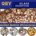 Golden Bottom Glass Non Hotfix Rhinestones SS3-SS30 (8 Colors) by Yiben