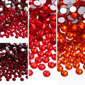 Red Series Silver Bottom Non Hotfix Round Rhinestones (SS3-SS60) by Yiben