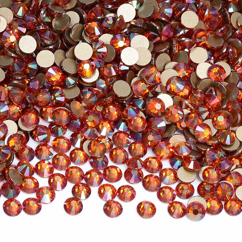 SS3-SS30 Amber Non-Hotfix Flatbase Rhinestones by Yiben