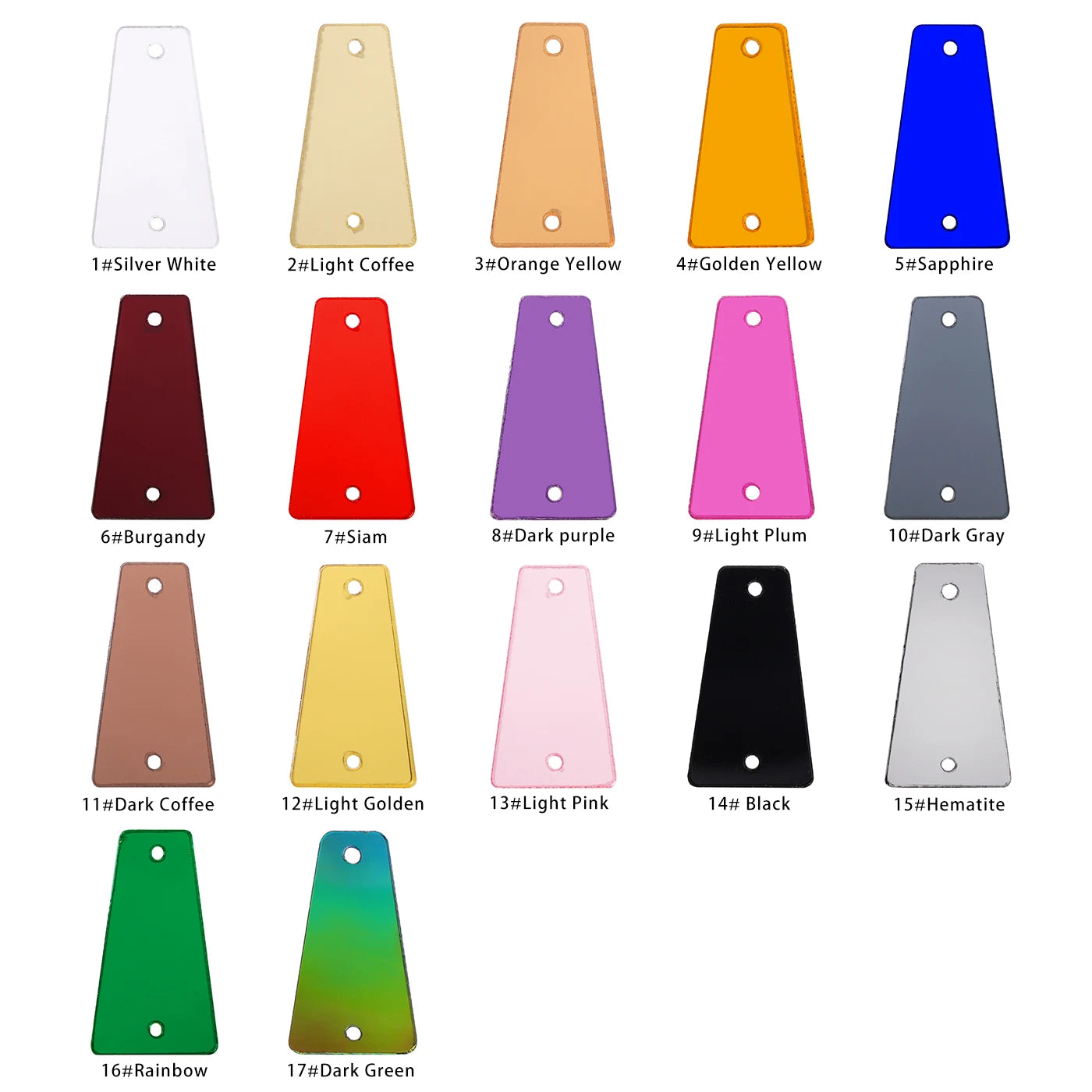Trapezoid Mirror Sewing Rhinestones 50Pcs Collection 1 by Yiben