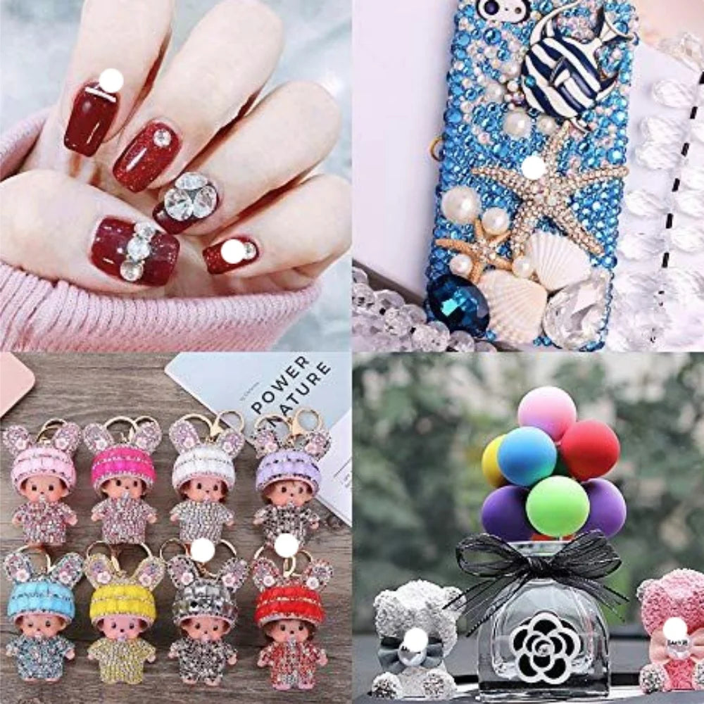 3000Pcs Mix Size Flatbase Glass Rhinestones Non Hotfix Crystal by Yiben