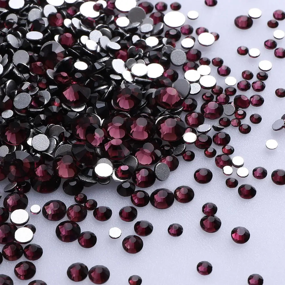 SS3-SS20 Mix Size Gold Flatback Non-Hotfix Rhinestones by Yiben (33 Colors)
