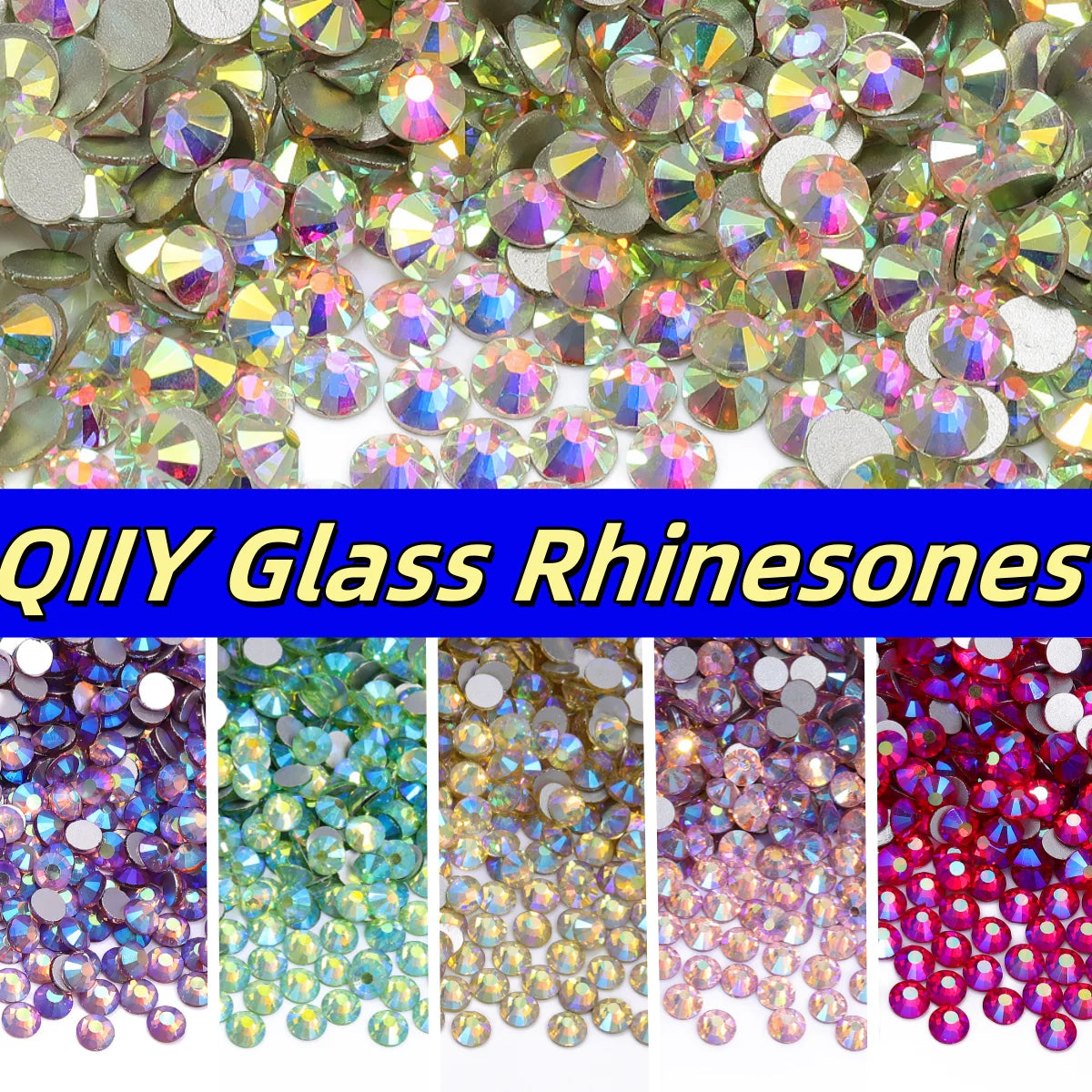 AB Series Silver Bottom Non Hotfix Rhinestones SS6-SS10 (29 Colors) by Yiben