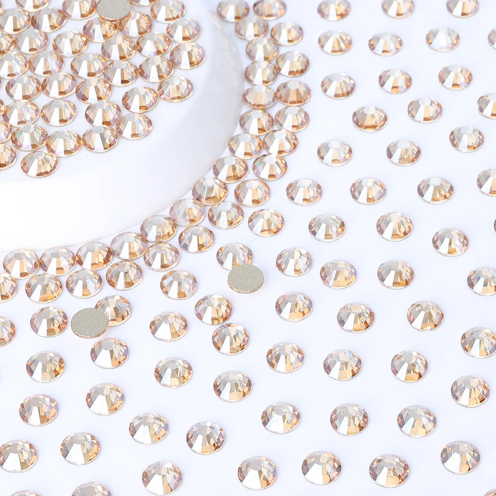 SS3-SS50 Golden Shadow Glass Non Hotfix Rhinestone by Yiben (13 Sizes)